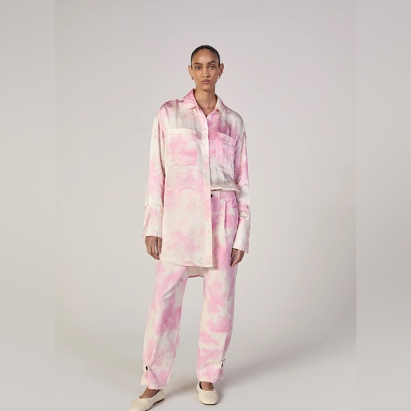 Everlane X Marques Almeida collab pink tie-dye barrel pants - Picture 2 of 4